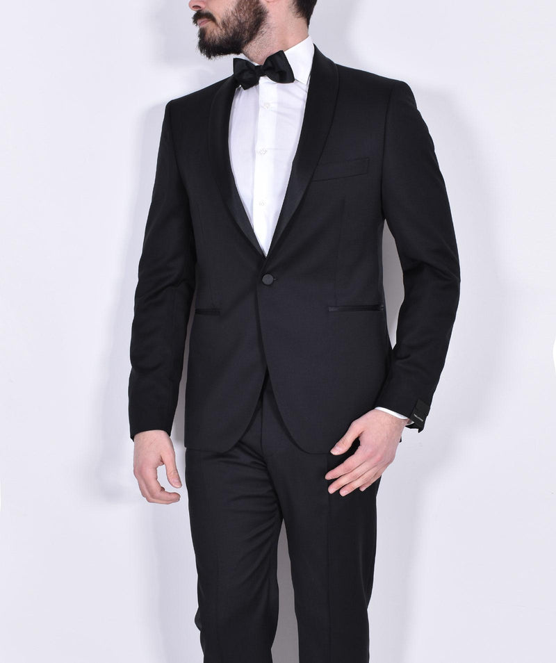 Abito Tagliatore smoking sciallato nero SFBR18A01 super 110 