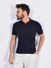 Polo Gran Sasso fresh cotton scollo V tennis blu notte
