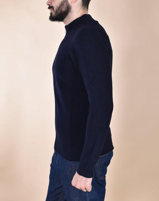 Maglia Gran Sasso lupetto zip Rain Wool blu 24117 24601598 GRAN SASSO