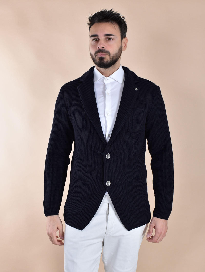 Giacca maglia Officina 36 blu BG6302 OFFICINA 36