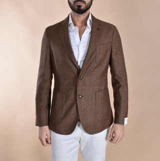 Giacca Breras lana vergine marrone rame Crotone CROTONEGE250 BRERAS Milano