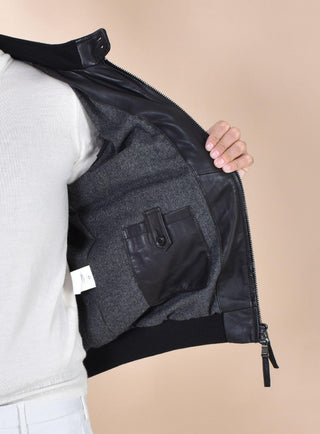 Giubbotto Bully pelle nera biker 565401 BULLY