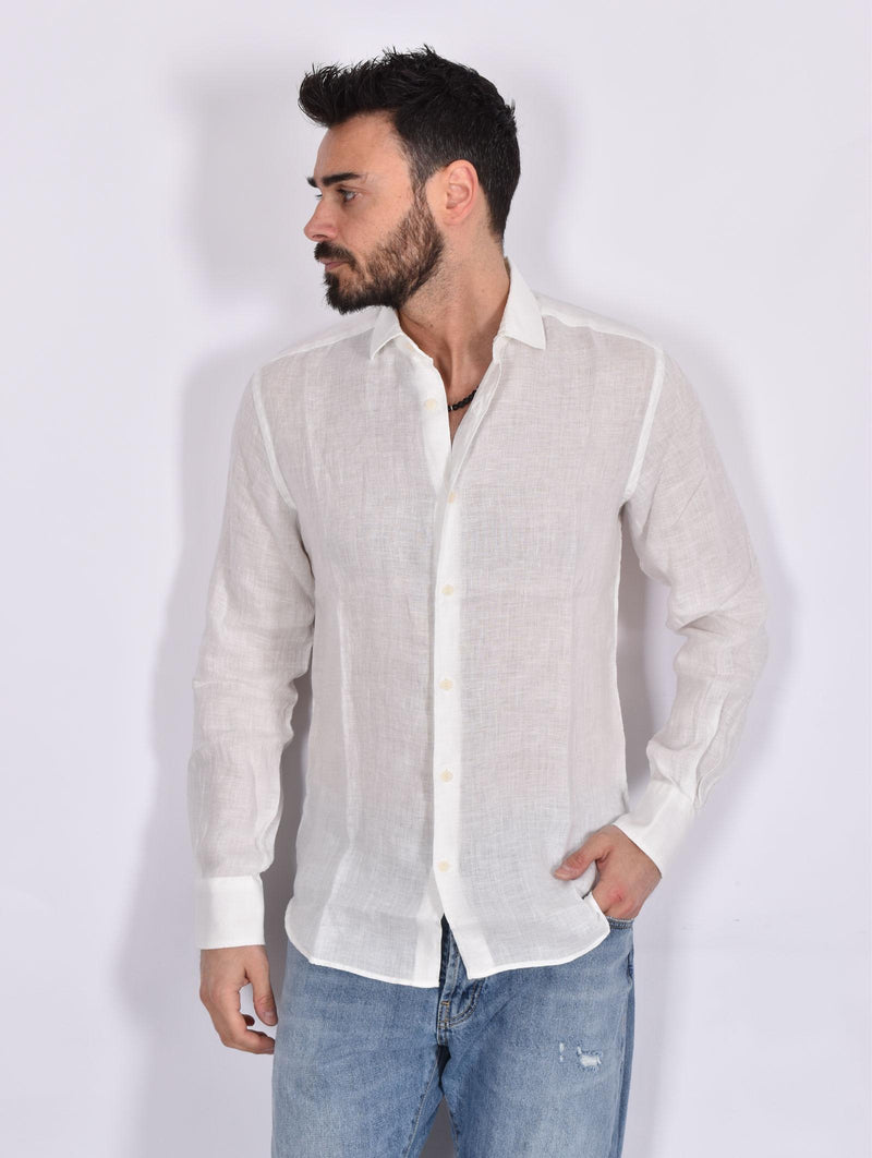 Camicia Mc2 Saint Barthbianca Pamplona lino 