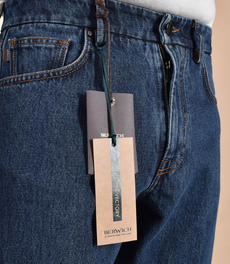 jeans Berwich largo chiaia blu scuro risvolti KK1002SW BERWICH