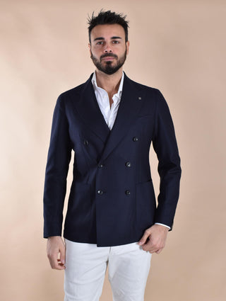 Giacca Tagliatore doppiopetto blu panetto lana vergine 1SMC20K 550012B3080 TAGLIATORE