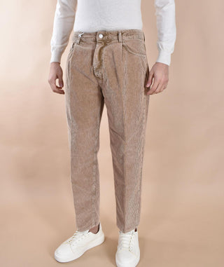 Pantalone Be Able velluto 5 tasche Fred beige VLF FRED03 BE ABLE