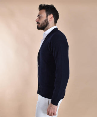 Cardigan Gran Sasso Super Geelong blu 23188 25051598 GRAN SASSO