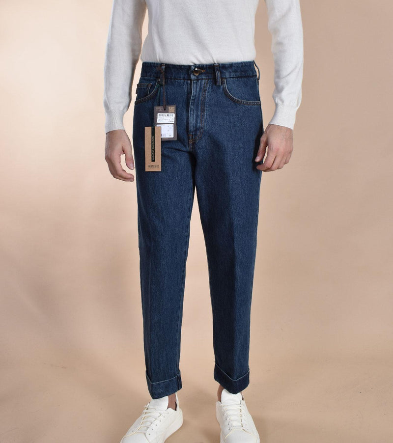 jeans Berwich largo chiaia blu scuro risvolti KK1002SW BERWICH