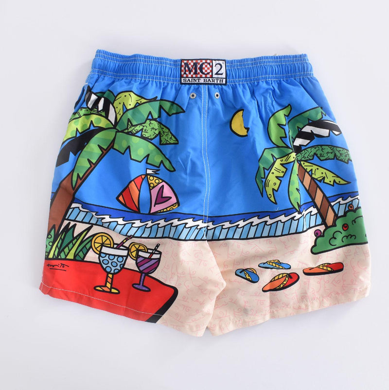 Costume bagno Mc2 Saint Barth Britto relax palme spiaggia 