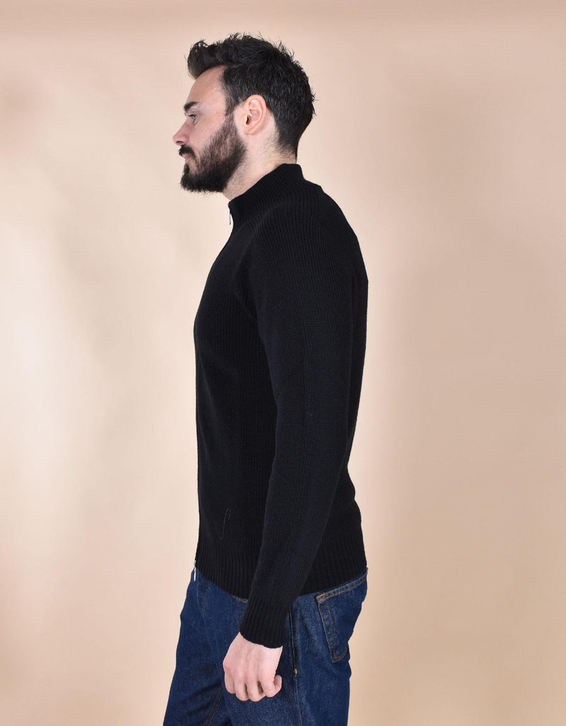 Maglia Gran Sasso lupetto zip Rain Wool nero 24117 24601099 GRAN SASSO