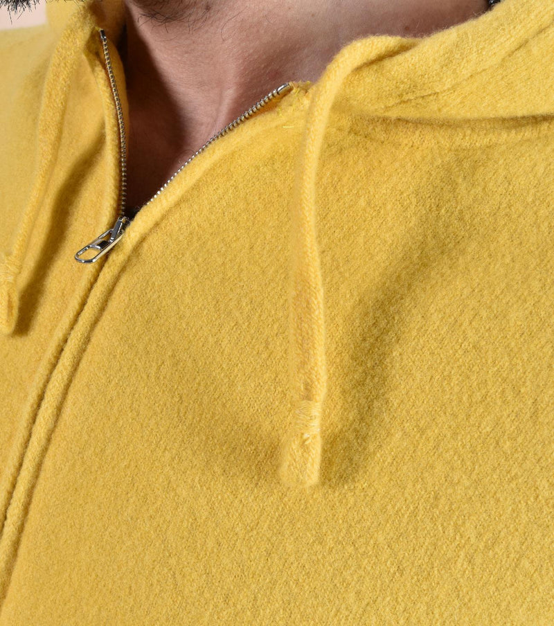 Maglia Luigi Gentile zip cappuccio senape 121730 LUIGI GENTILE