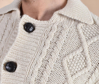 Cardigan polo Rakki Crown Steve McQueen avorio CROWN POLO01 Rakkì