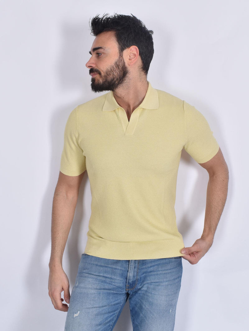 Polo Gran Sasso seta cotone giallo 