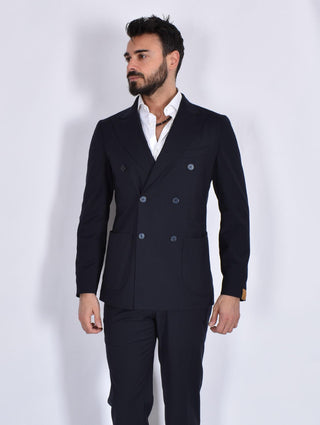Abito Santaniello doppiopetto blu E2489B78B SANTANIELLO