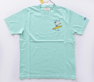 T-shirt Mc2 Saint Barth verde acqua Peanuts Snoopy wave surf 0257255 MC2 SAINT BARTH