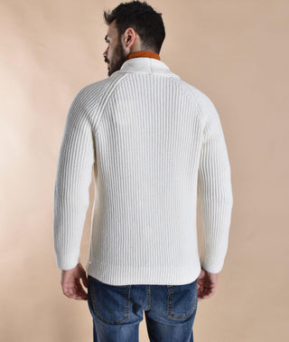 Maglione doppiopetto Gran Sasso Super Geelong bianco 13183 25072001 GRAN SASSO