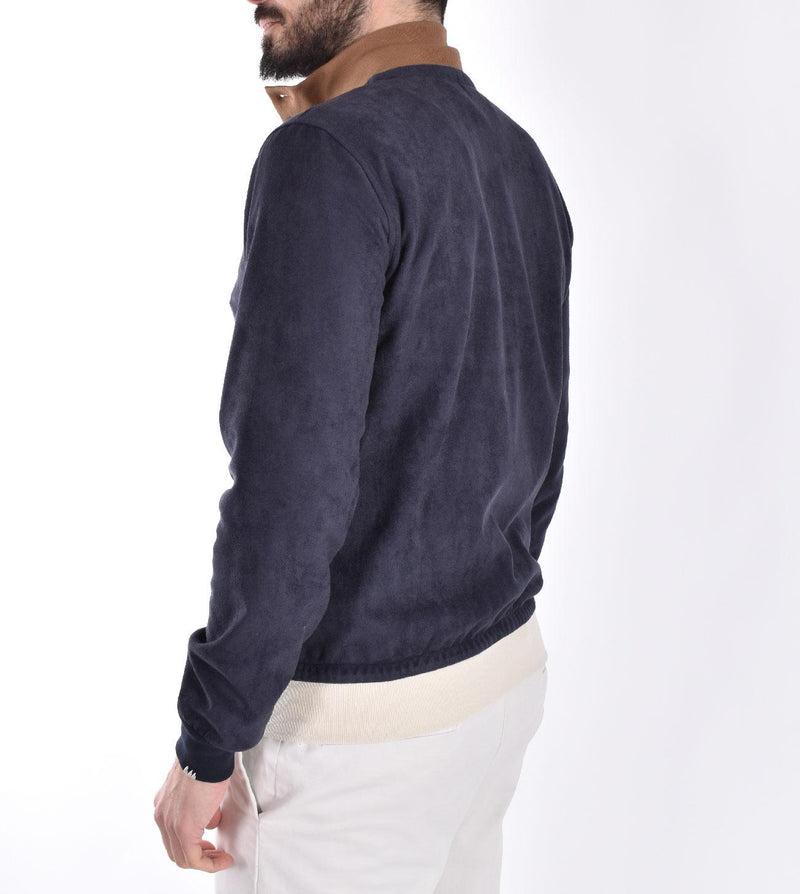 Giubbino BoB bomber blu scamosciato ONE 