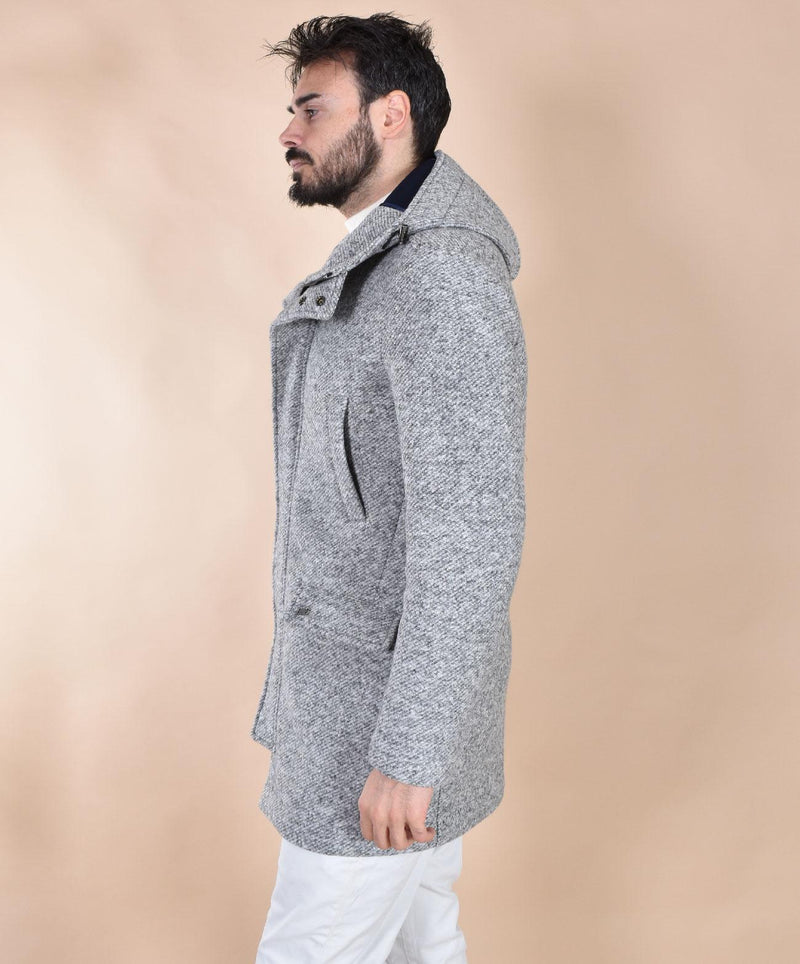 Cappotto BoB Luis cappuccio grigio argento 