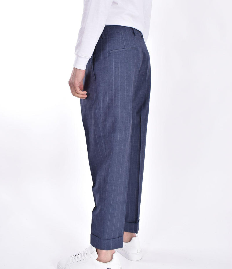 Pantalone Berwich gessato blu 