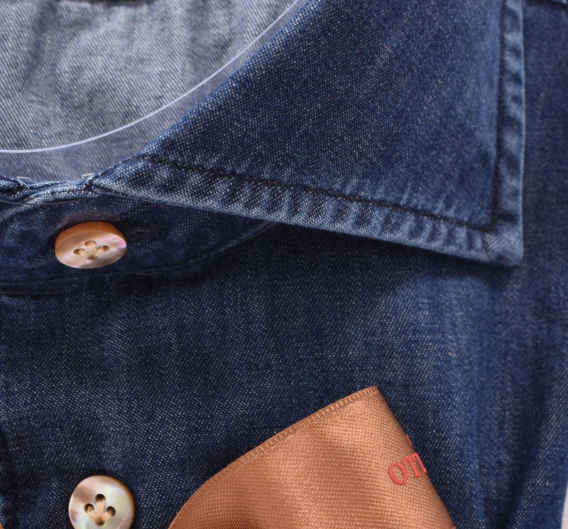 Camicia Borriello denim jeans Passion blu scuro 