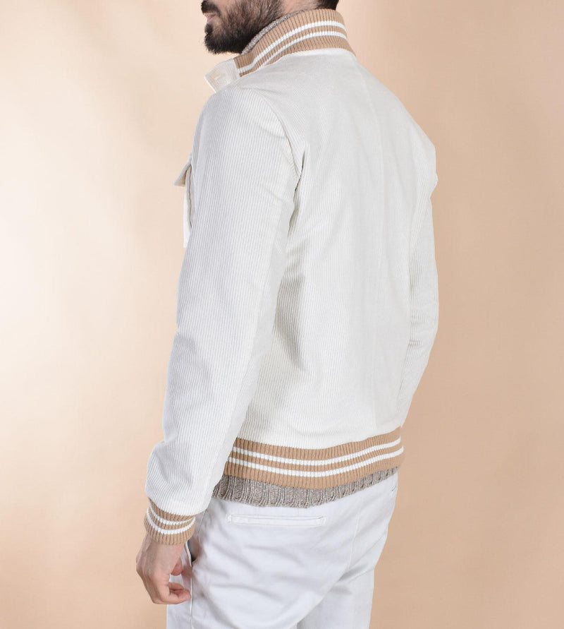 Giubbotto RPL bianco velluto costine C5 ZR801 RPL