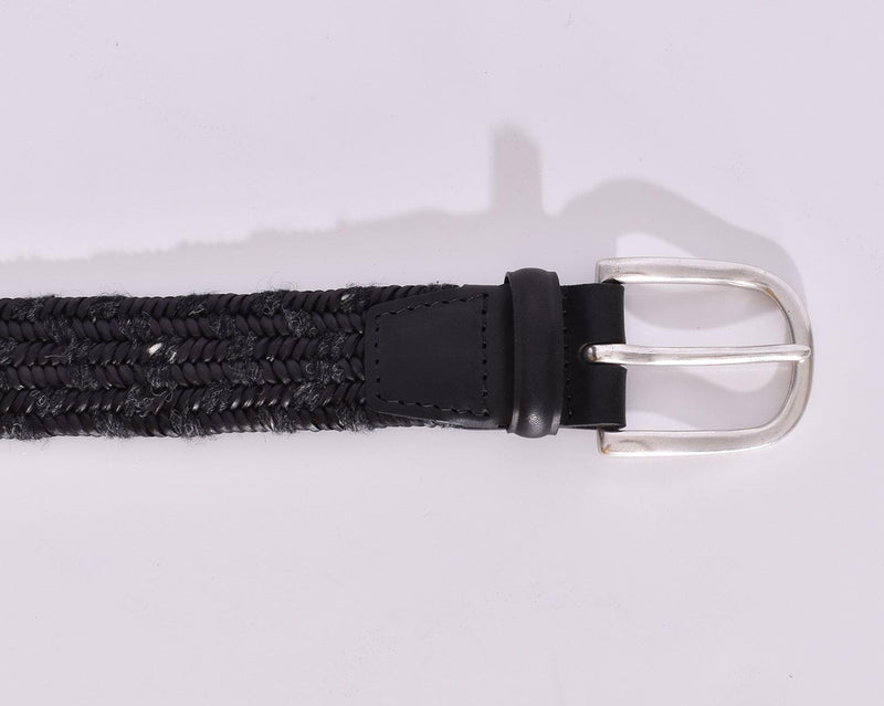Cintura Orciani intrecciata pelle tessuto grigio antracite U0755601 ORCIANI