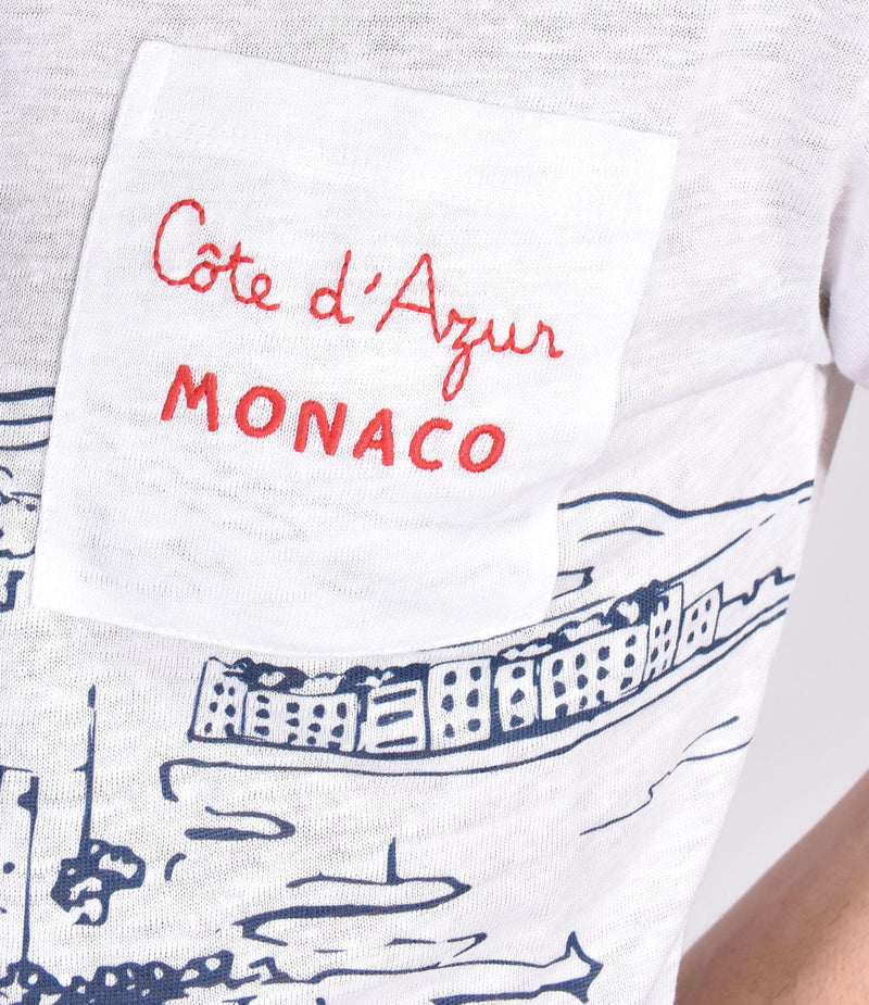 T-shirt Mc2 Saint Barth lino monaco bianca 0370901 MC2 SAINT BARTH