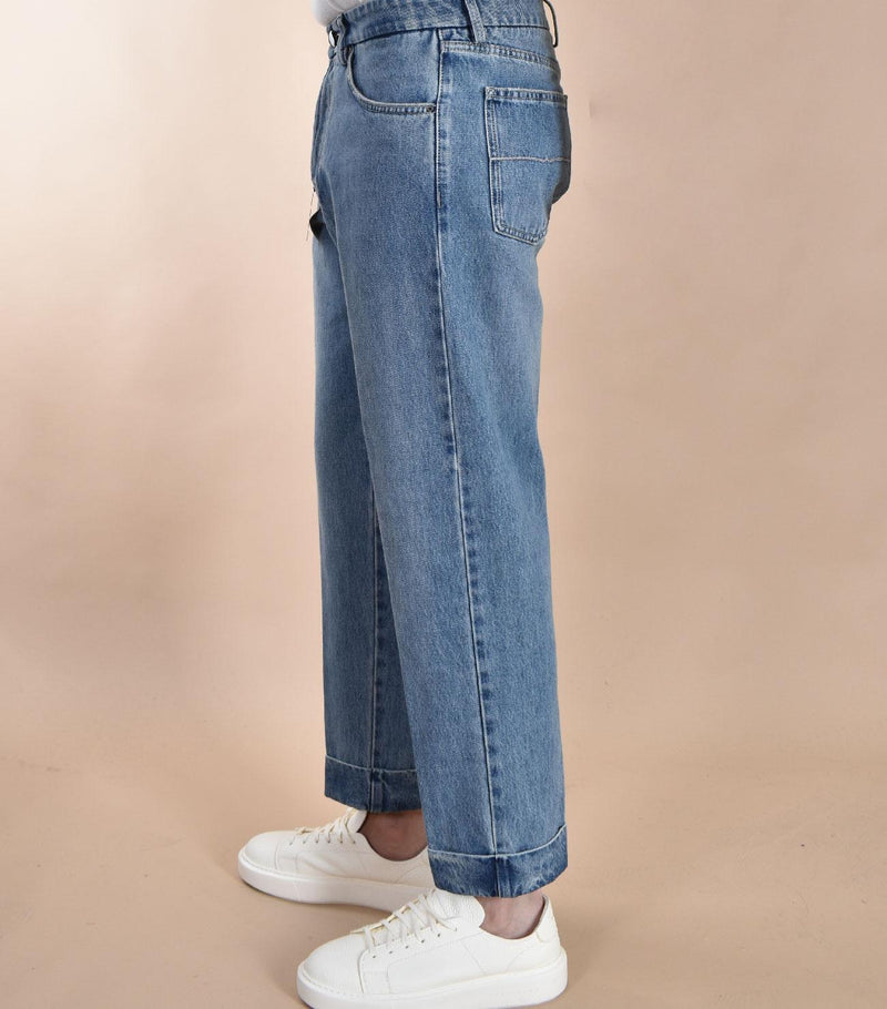 Pantalone jeans Berwich chiaia blu chiaro risvolti KK1003SW BERWICH