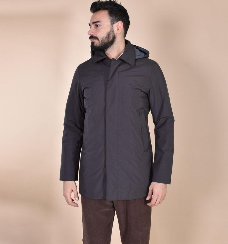 Spolverino People of Shibuya cappotto Takuya marrone cappuccio PM773290 People of Shibuya