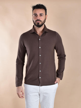 Camicia Tagliatore lana vergine Iago marrone IAGO177 TAGLIATORE