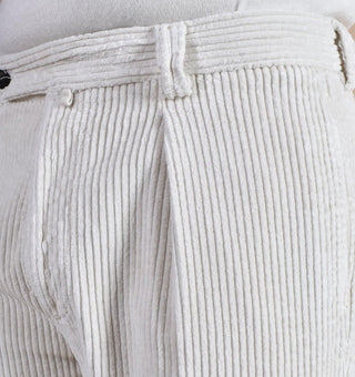 Pantalone Berwich velluto coste larghe bianco latte chiaia-gd DV0001802 BERWICH