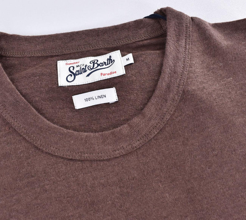 T-shirt Mc2 Saint Barth lino Ecstasea marrone 