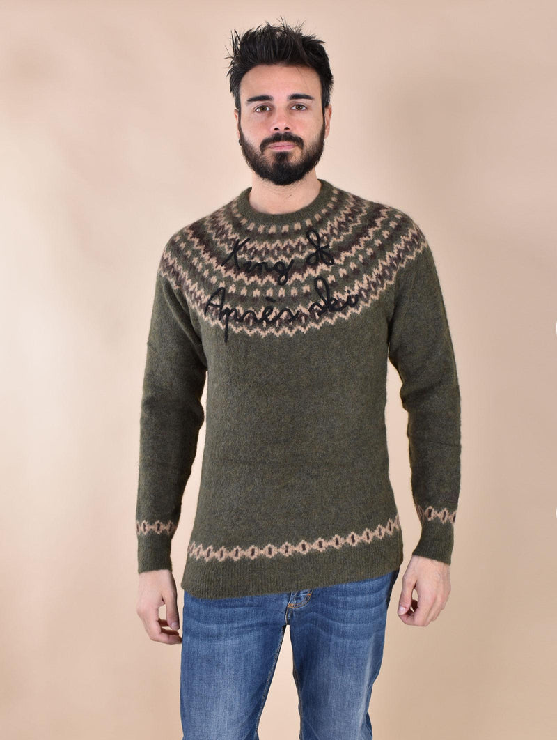 Maglia Mc2 Saint Barth jacquard alpaca verde 0035052 MC2 SAINT BARTH