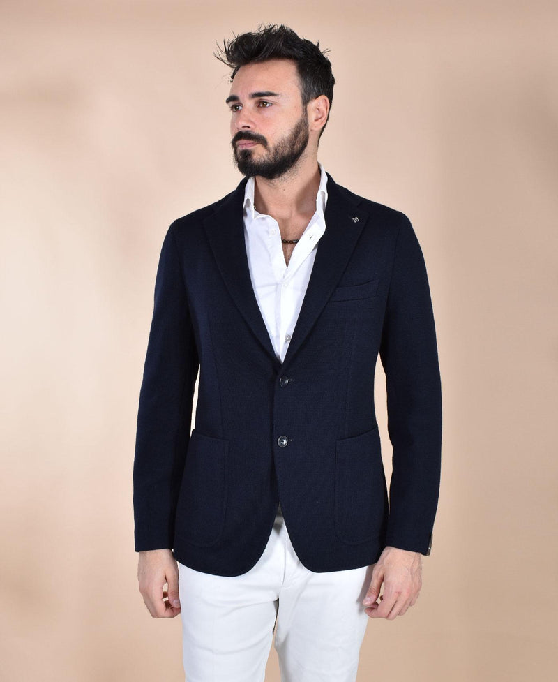 Giacca Tagliatore piquet maglina blu 1SMJ22K 1SMJ22K 340209B3459 TAGLIATORE