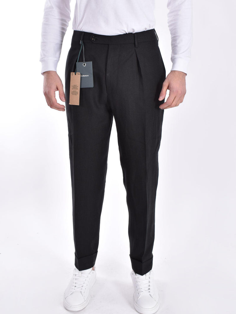 Pantalone Berwich lino nero Chiaia 