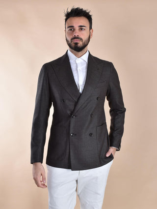 Giacca Tagliatore marrone doppiopetto microtrama super 110's 1SMC20K 060109M3192 TAGLIATORE