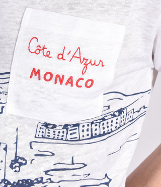 T-shirt Mc2 Saint Barth lino monaco bianca 0370901 MC2 SAINT BARTH