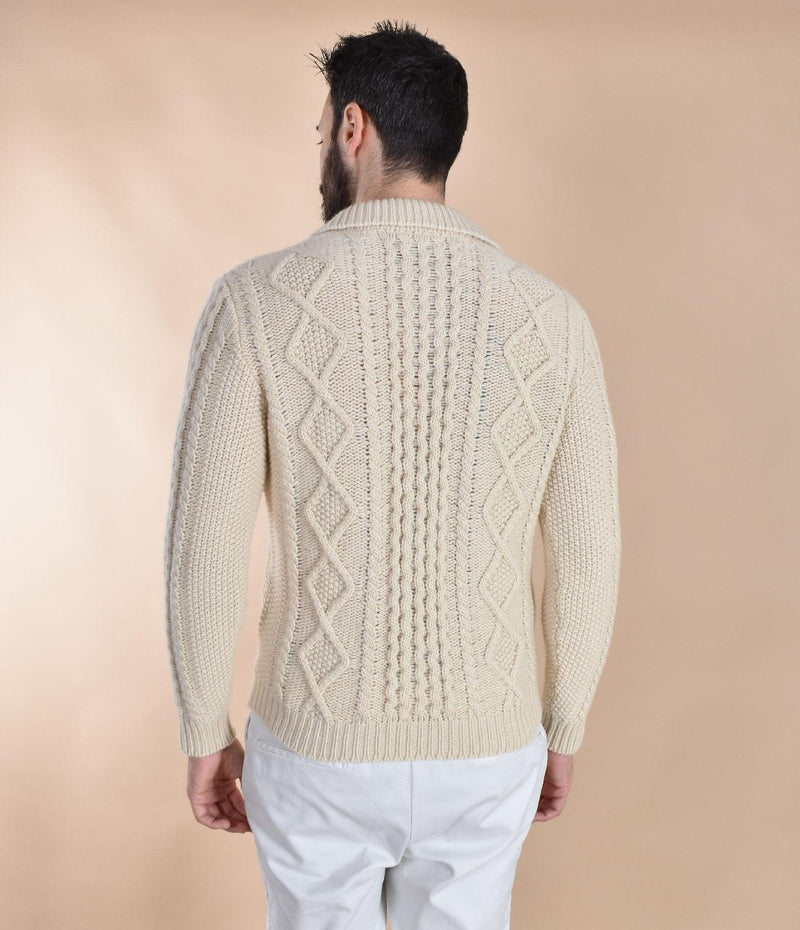 Cardigan polo Rakki Crown Steve McQueen avorio 