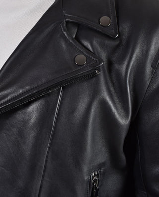 Giubbotto chiodo pelle Bully nero 558201 BULLY