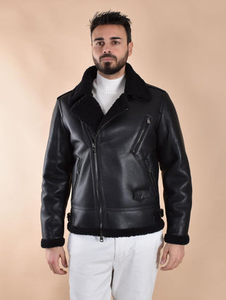 Eco montone Daniele Alessandrini nero J101101 DANIELE ALESSANDRINI