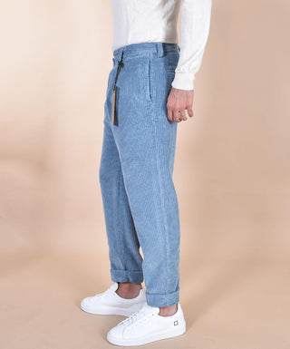 Pantalone Berwich velluto coste larghe blu chiaro avion chiaia-gd DV0001435 BERWICH