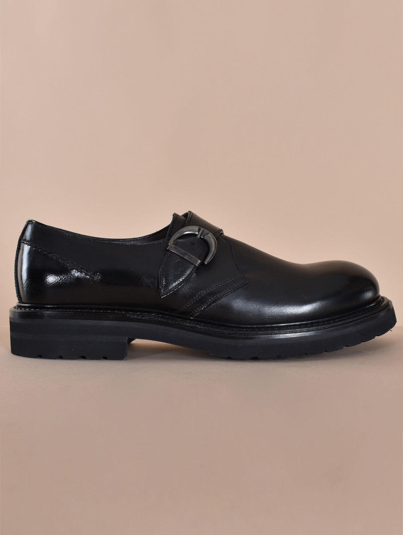 Scarpe Claudio Marini fibbia pelle nero 835001 CLAUDIO MARINI