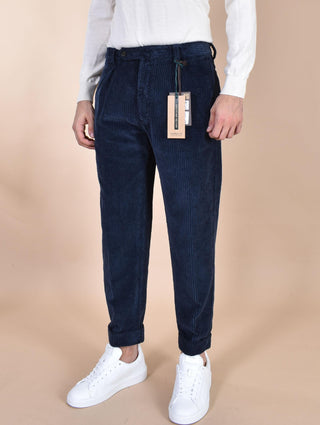 Pantalone Berwich velluto coste larghe blu navy chiaia-gd DV0001665 BERWICH