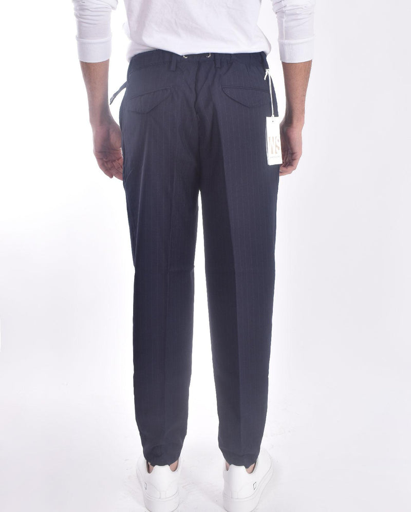 Pantalone Whitesand gessato blu 