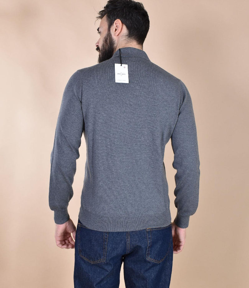 Polo Gran Sasso Athleisure grigio  senza bottoni scollo V 57189 14813089 GRAN SASSO