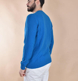 Maglia Gran Sasso blu elettrico girocollo Super Geelong 23131 25012661 GRAN SASSO