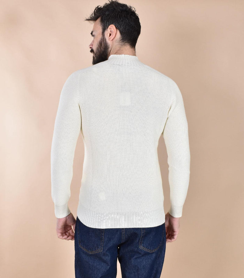 Maglia Gran Sasso lupetto bianco panna Rain Wool 24118 24601005 GRAN SASSO