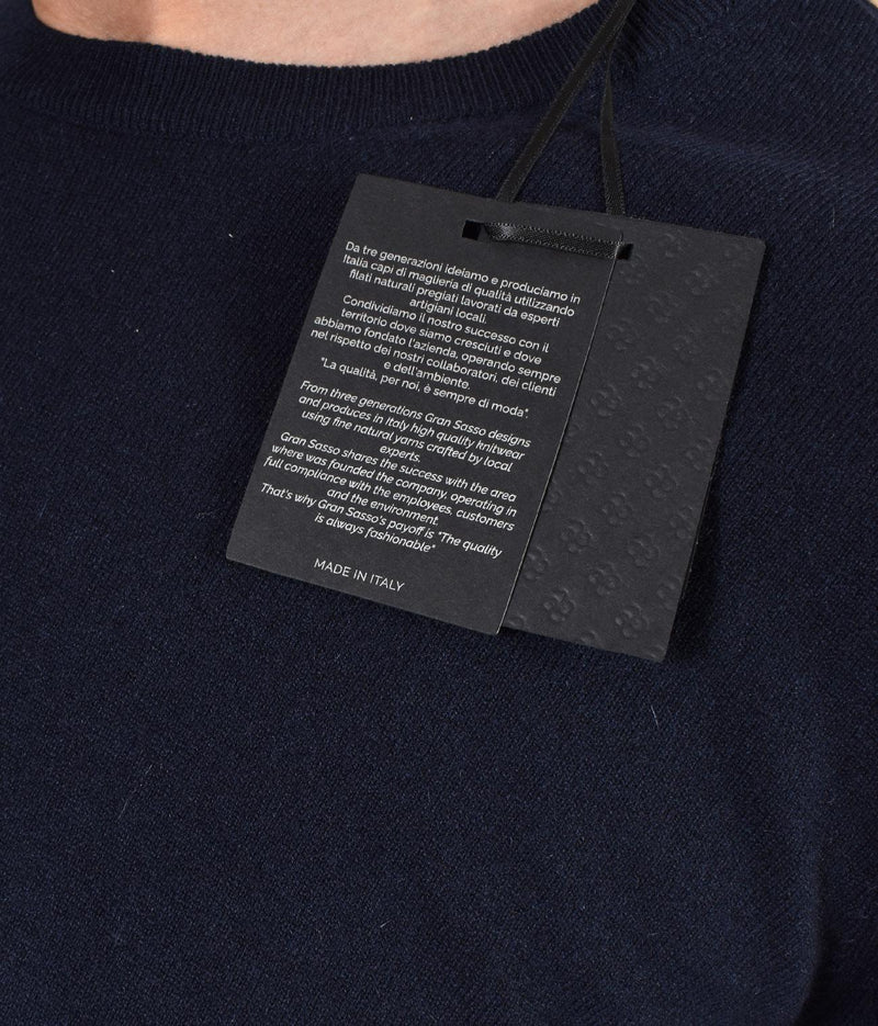 Maglia Gran Sasso lana cashmere blu sottile 57167 34790415 GRAN SASSO
