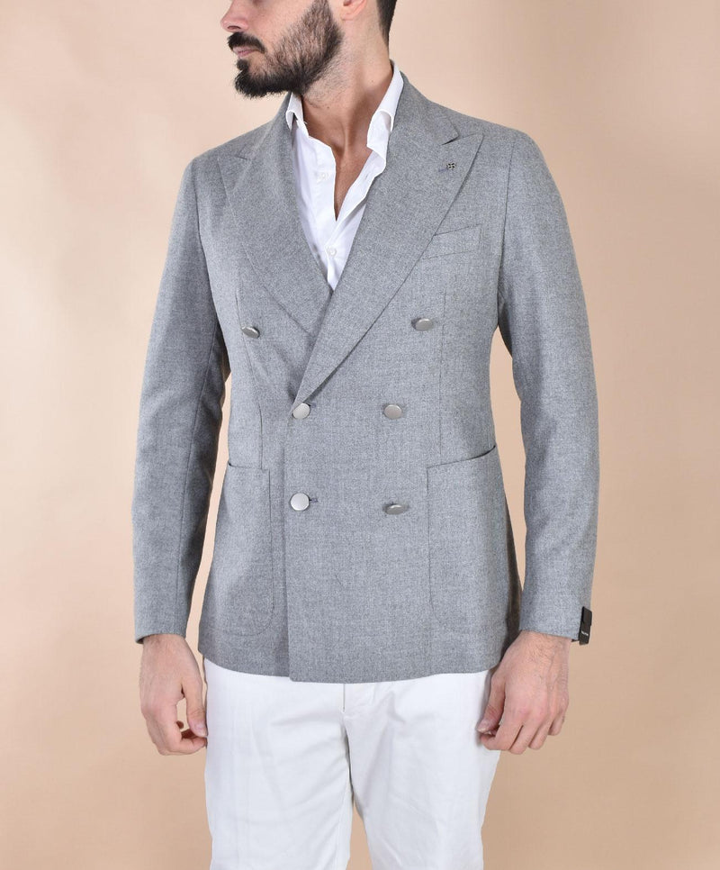 Giacca Tagliatore doppiopetto grigio perla lana cashmere 1SMC20K 1SMC20K 010021P3173 TAGLIATORE