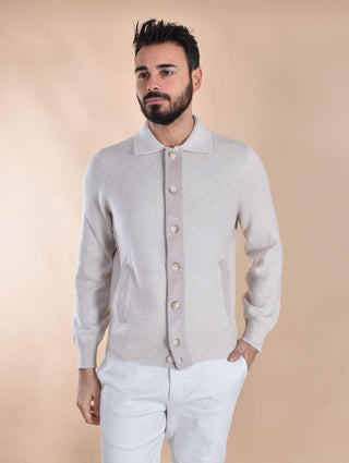 Cardigan camicia Gran Sasso super geelong grigio ghiaccio 23150 25070054 GRAN SASSO